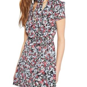 Sky Floral Wrap Dress